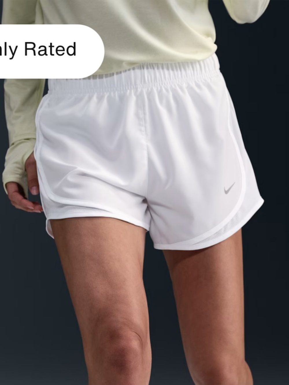 Nike Women's White Athletic Running Shorts with Mesh Trim